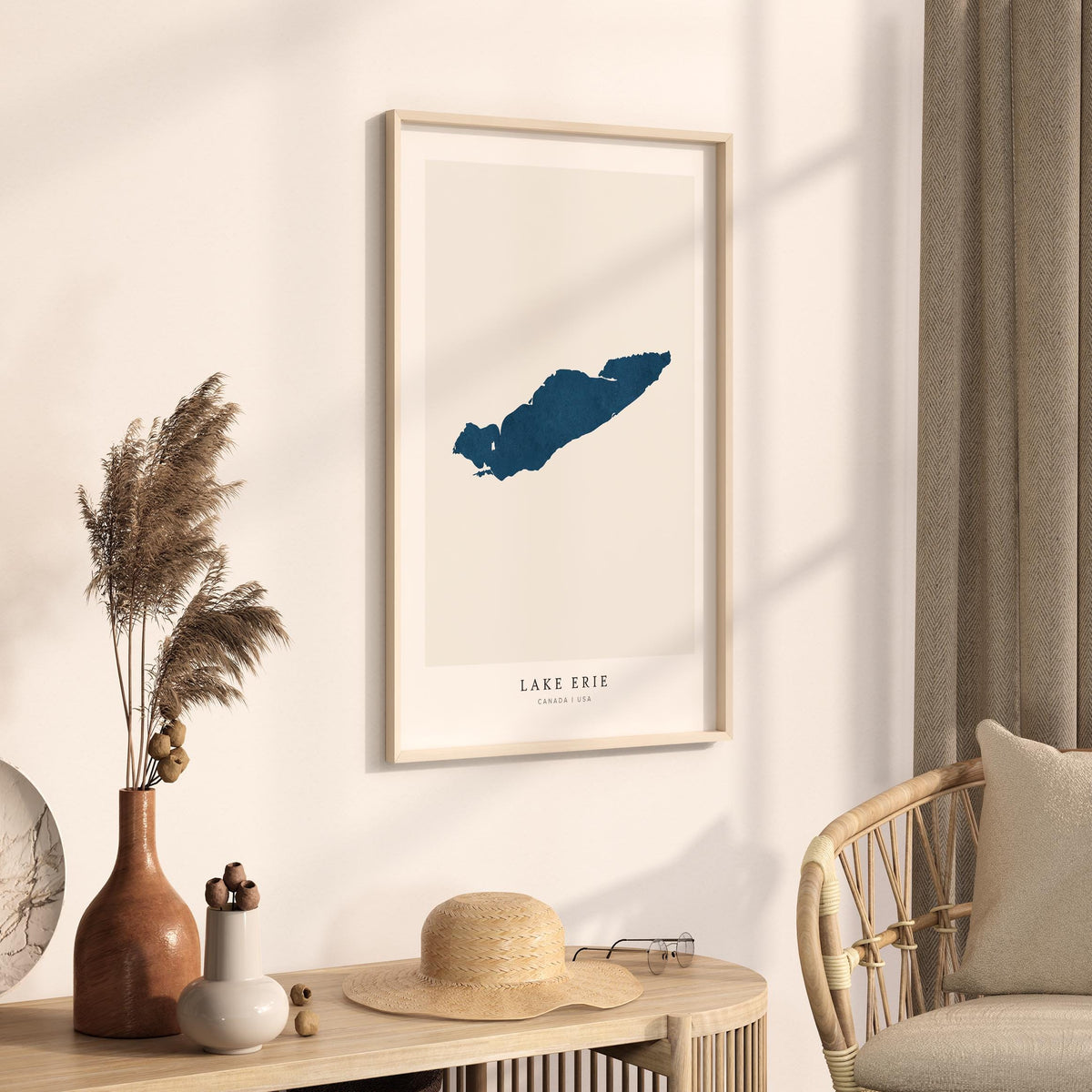 lake erie ontario map poster – minimalist lake wall art - image 3