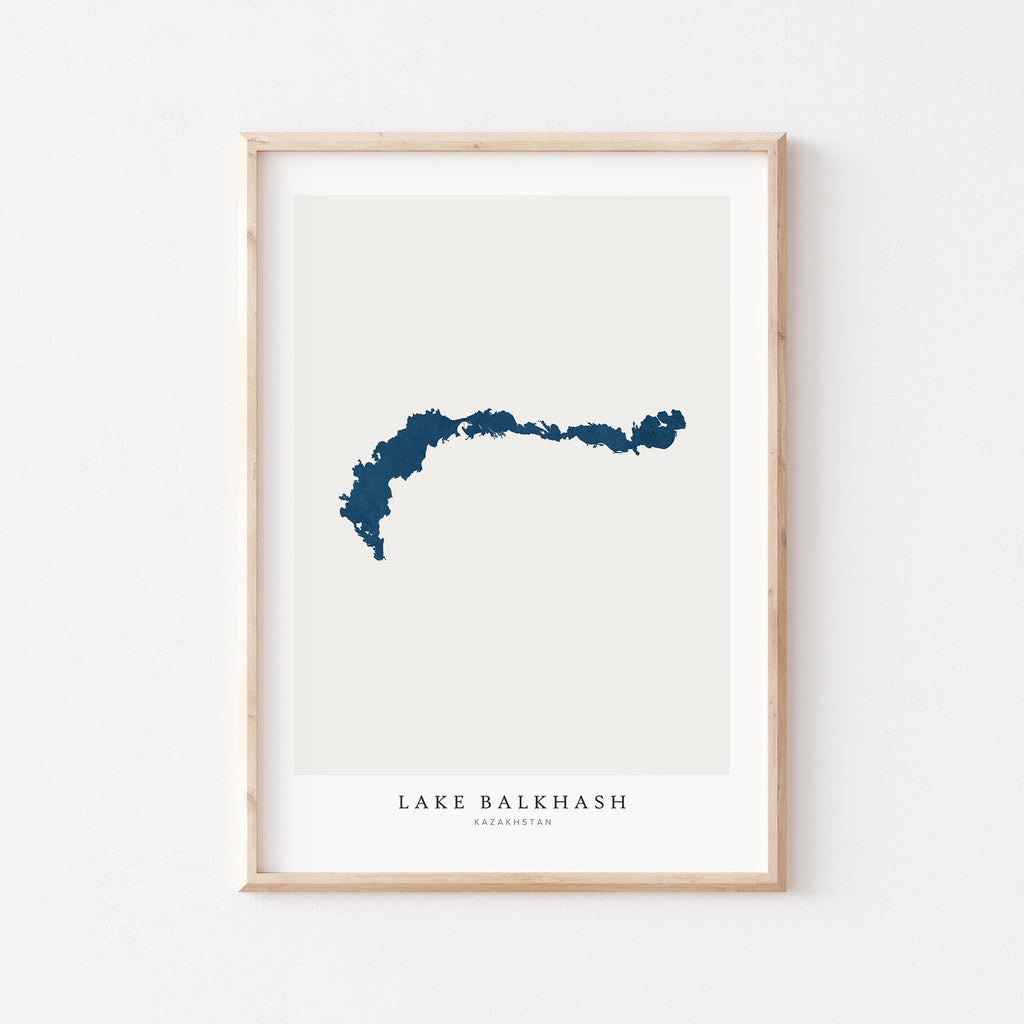 lake balkhash kazakhstan map poster – minimalist lake wall art - image 2