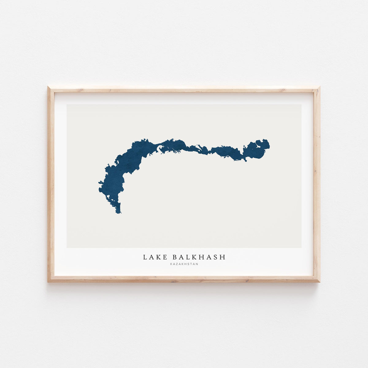 lake balkhash kazakhstan map poster – minimalist lake wall art - image 1