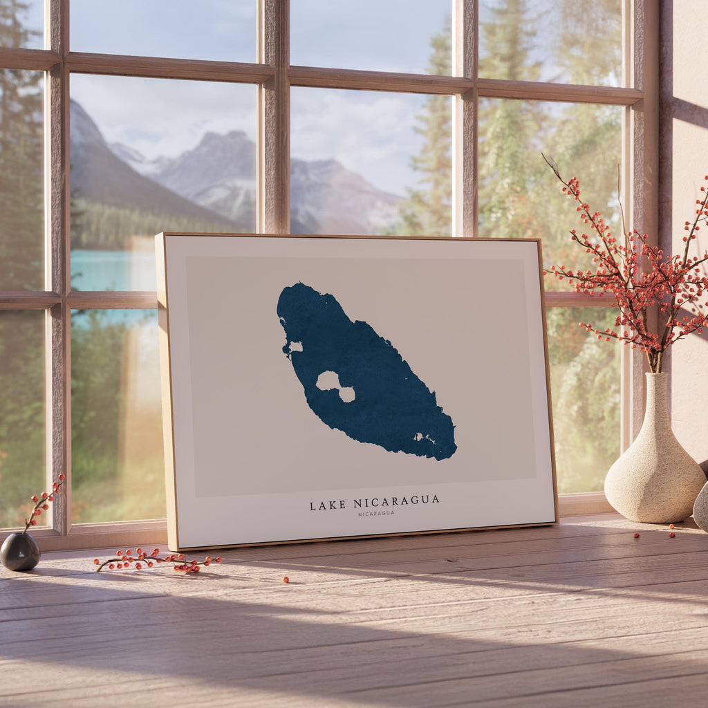 lake nicaragua venezuela map poster – minimalist lake wall art - image 4