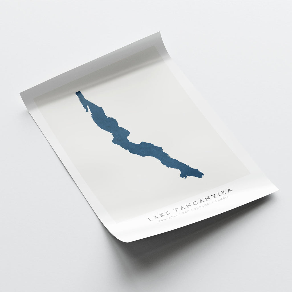 lake tanganyika zambia map poster – minimalist lake wall art - image 6