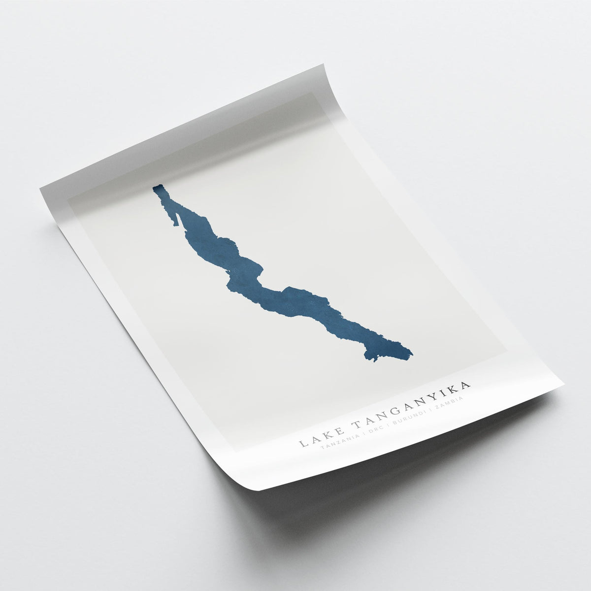 lake tanganyika zambia map poster – minimalist lake wall art - image 6