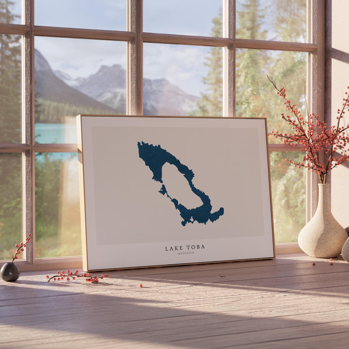 lake toba indonesia map poster – minimalist lake wall art - image 4