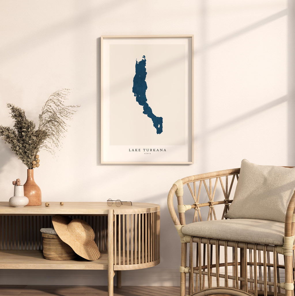 lake turkana kenya map poster – minimalist lake wall art - image 5