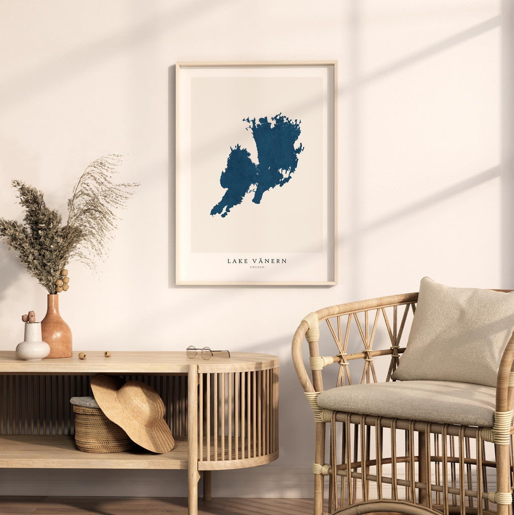 lake vanern sweden map poster – minimalist lake wall art - image 5