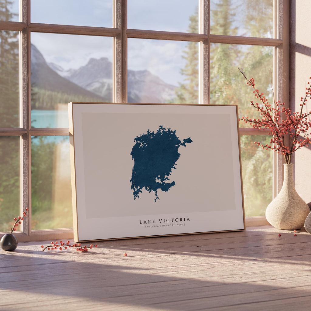 lake victoria kenya map poster – minimalist lake wall art - image 4