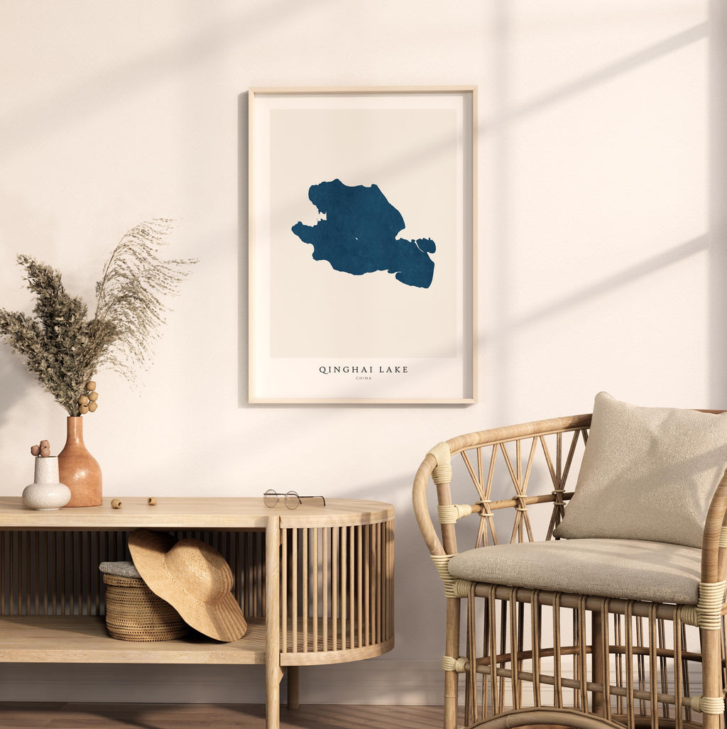 qinghai lake china map poster – minimalist lake wall art - image 5