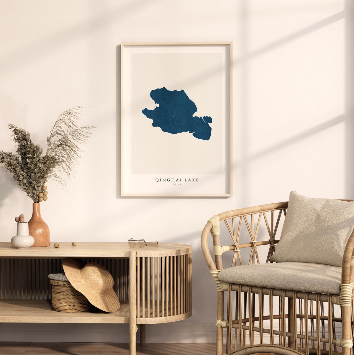 qinghai lake china map poster – minimalist lake wall art - image 5