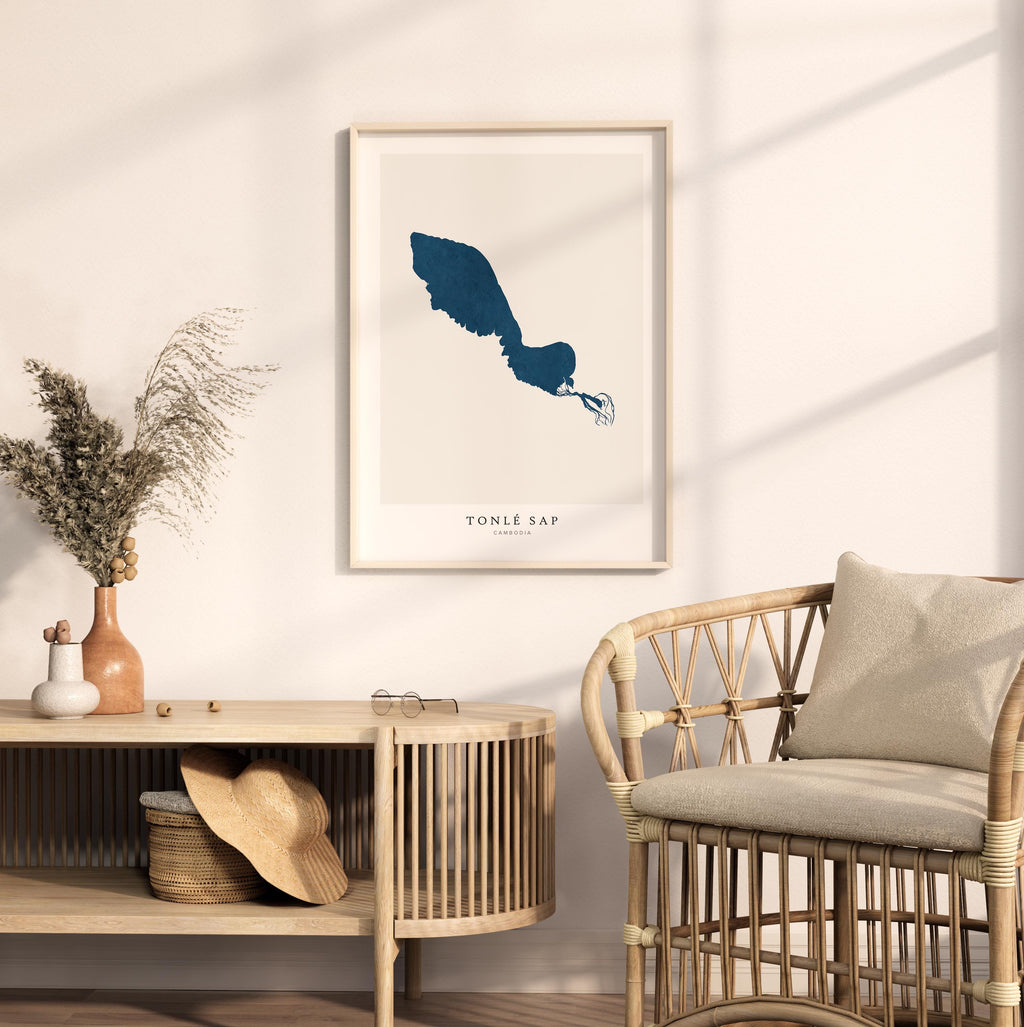 tonle sap cambodia map poster – minimalist lake wall art - image 5