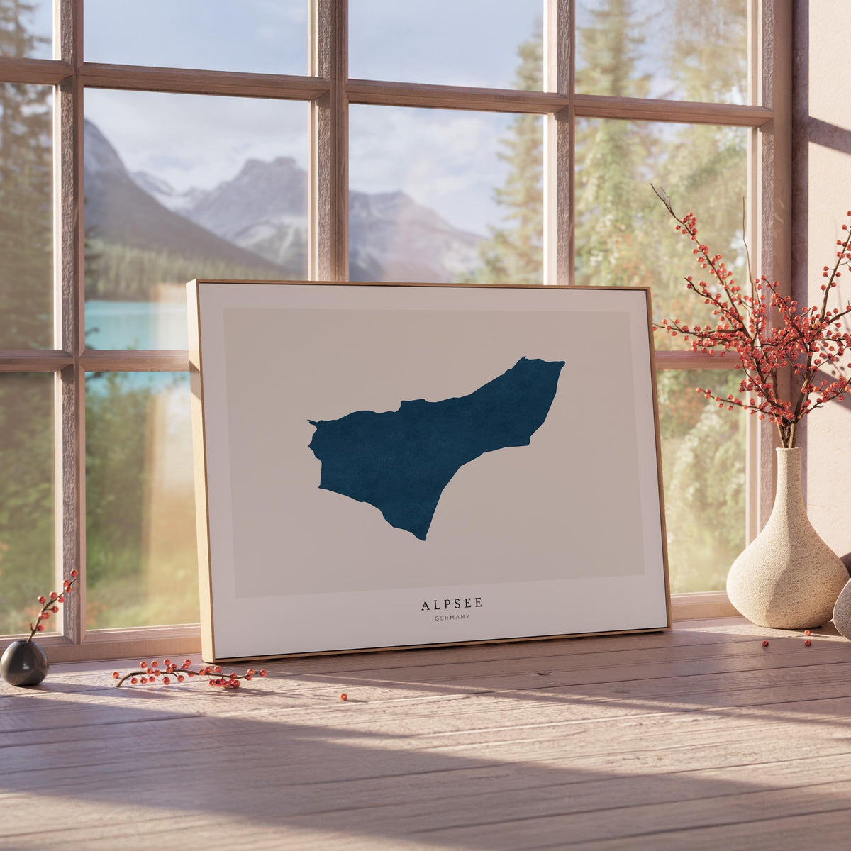 alpsee germany map poster – minimalist lake wall art - image 4