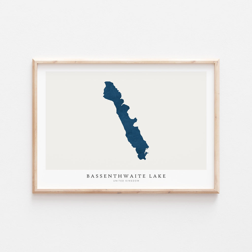 bassenthwaite lake united kingdom map poster – minimalist lake wall art - image 2