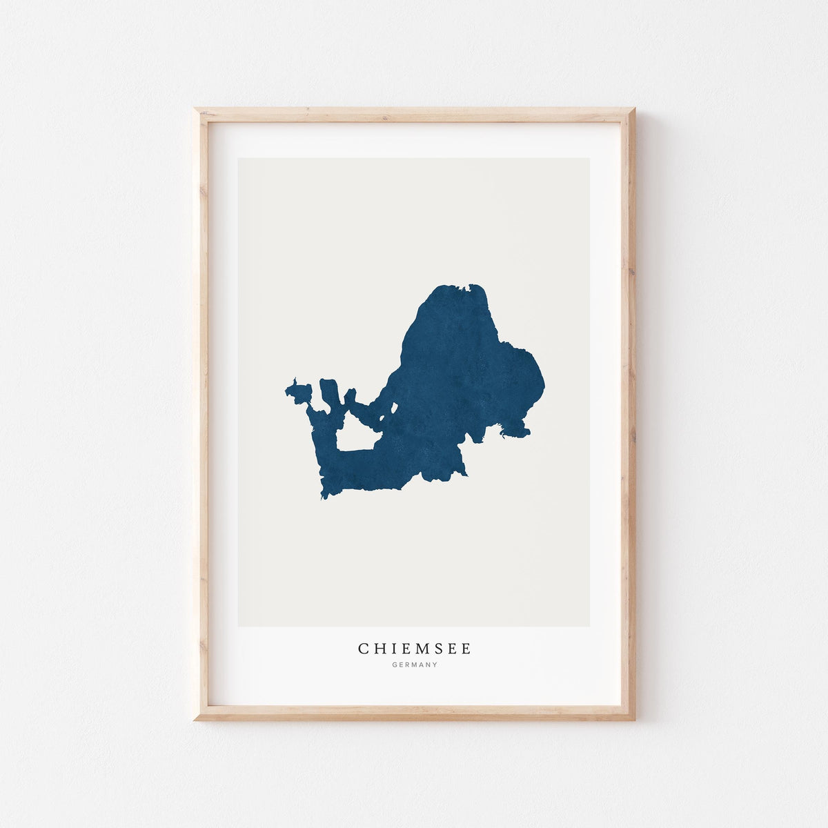 chiemsee germany map poster – minimalist lake wall art - image 1