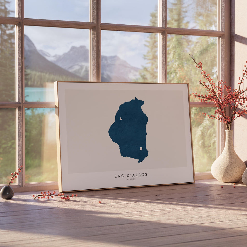 lac d'allos france map poster – minimalist lake wall art - image 4