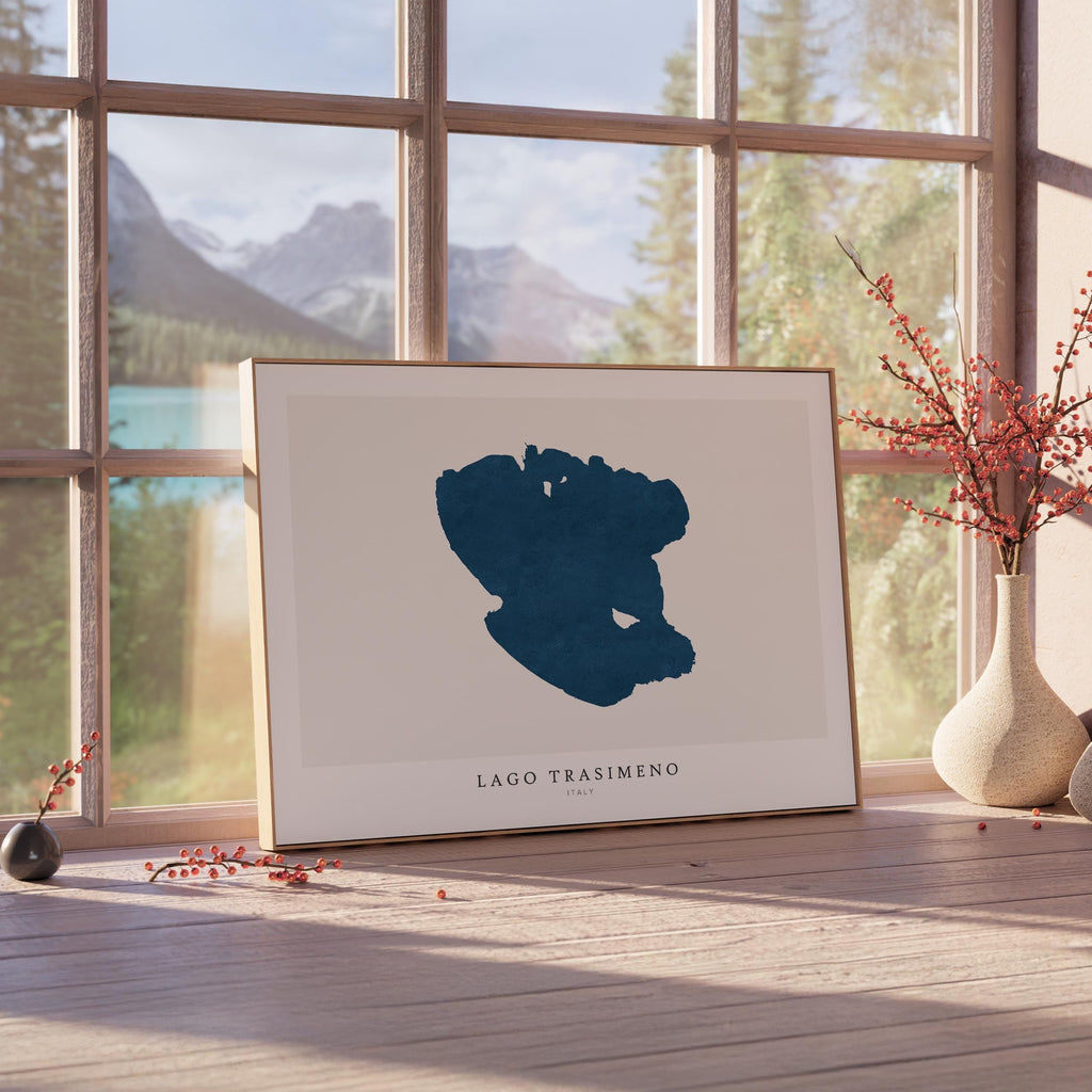 lago trasimeno italy map poster – minimalist lake wall art - image 4