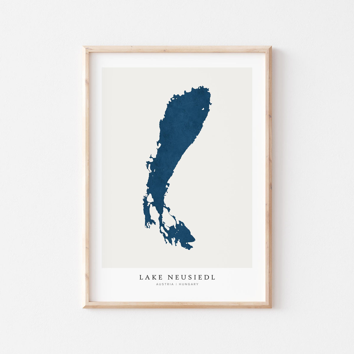 lake neusiedl austria map poster – minimalist lake wall art - image 1