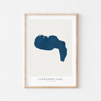 llangorse lake united kingdom map poster – minimalist lake wall art - image 1