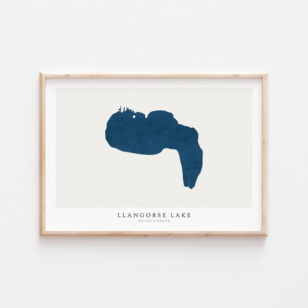 llangorse lake united kingdom map poster – minimalist lake wall art - image 2