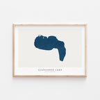 llangorse lake united kingdom map poster – minimalist lake wall art - image 2