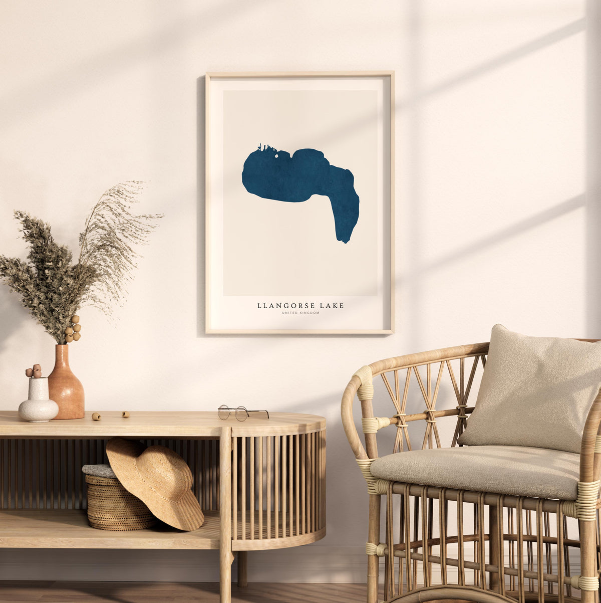 llangorse lake united kingdom map poster – minimalist lake wall art - image 5