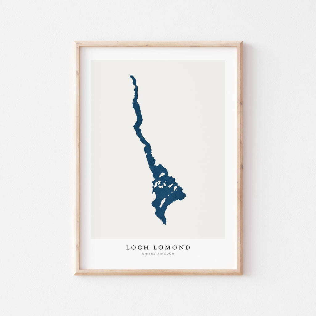 loch lomond united kingdom map poster – minimalist lake wall art - image 1