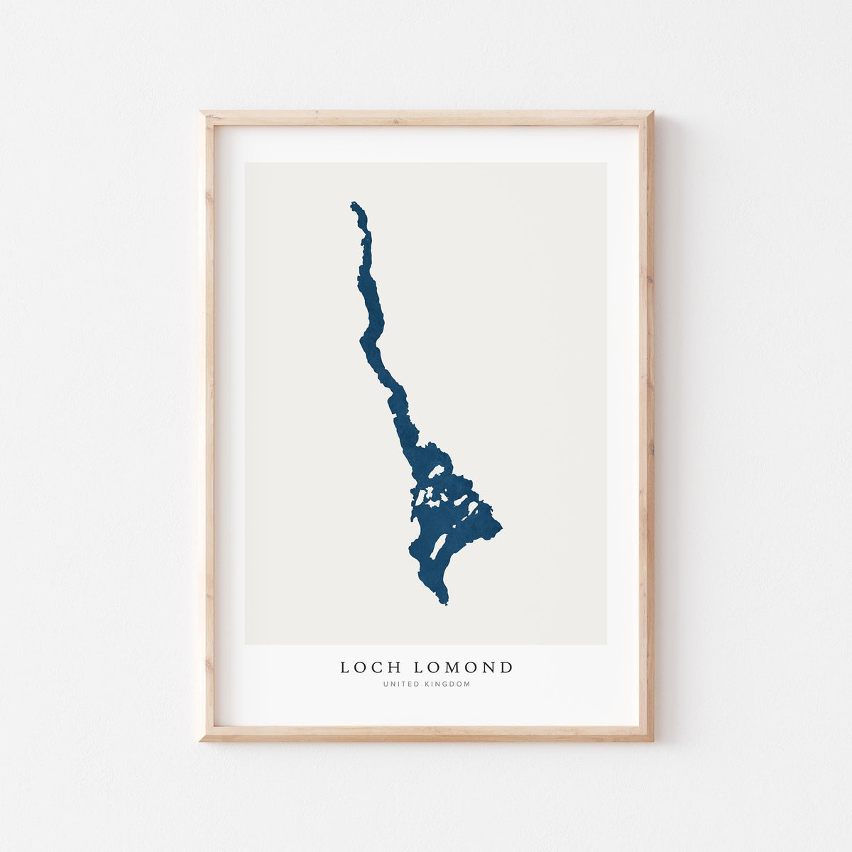 loch lomond united kingdom map poster – minimalist lake wall art - image 1