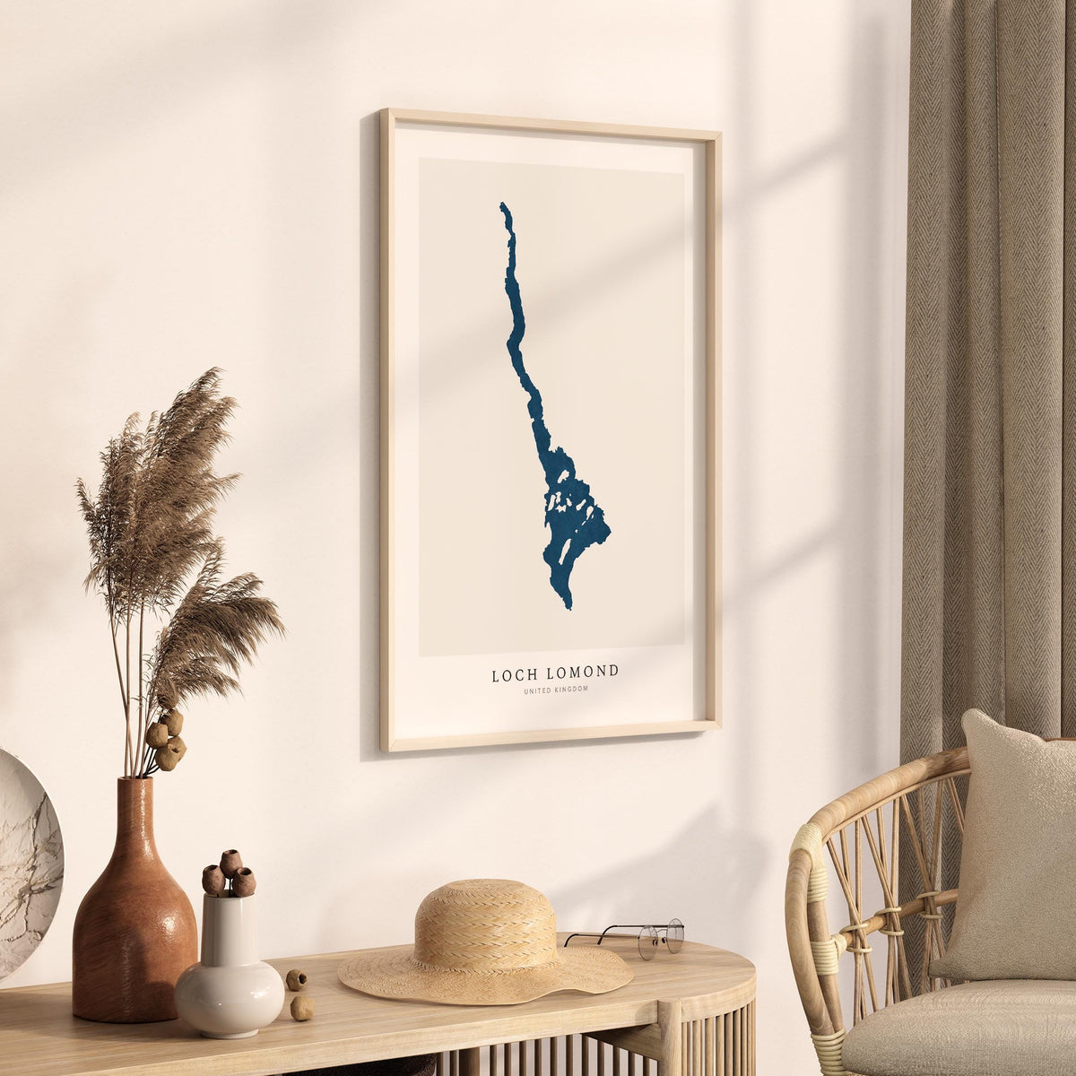 loch lomond united kingdom map poster – minimalist lake wall art - image 3