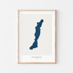 attersee austria map poster – minimalist lake wall art - image 1
