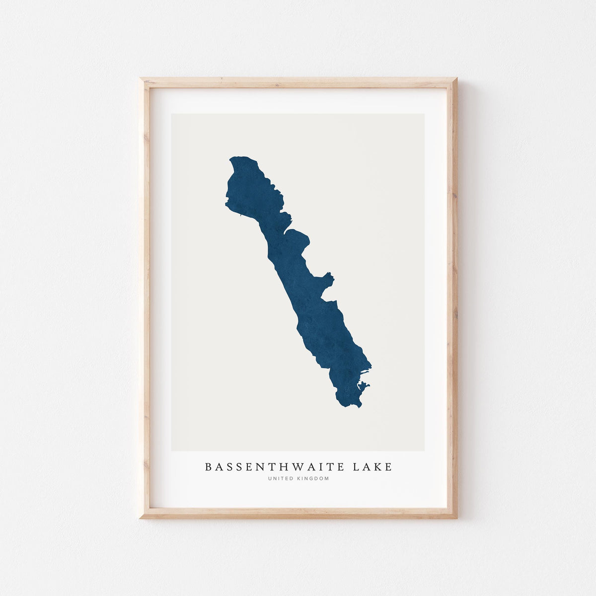 bassenthwaite lake united kingdom map poster – minimalist lake wall art - image 1