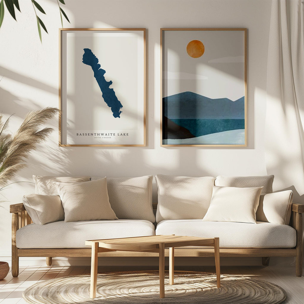 bassenthwaite lake united kingdom map poster – minimalist lake wall art - image 7