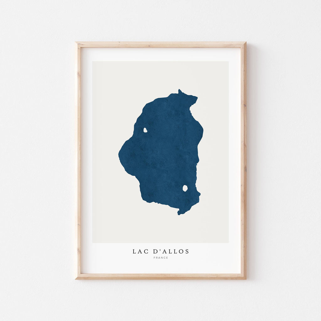 lac d'allos france map poster – minimalist lake wall art - image 1