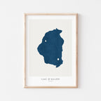 lac d'allos france map poster – minimalist lake wall art - image 1