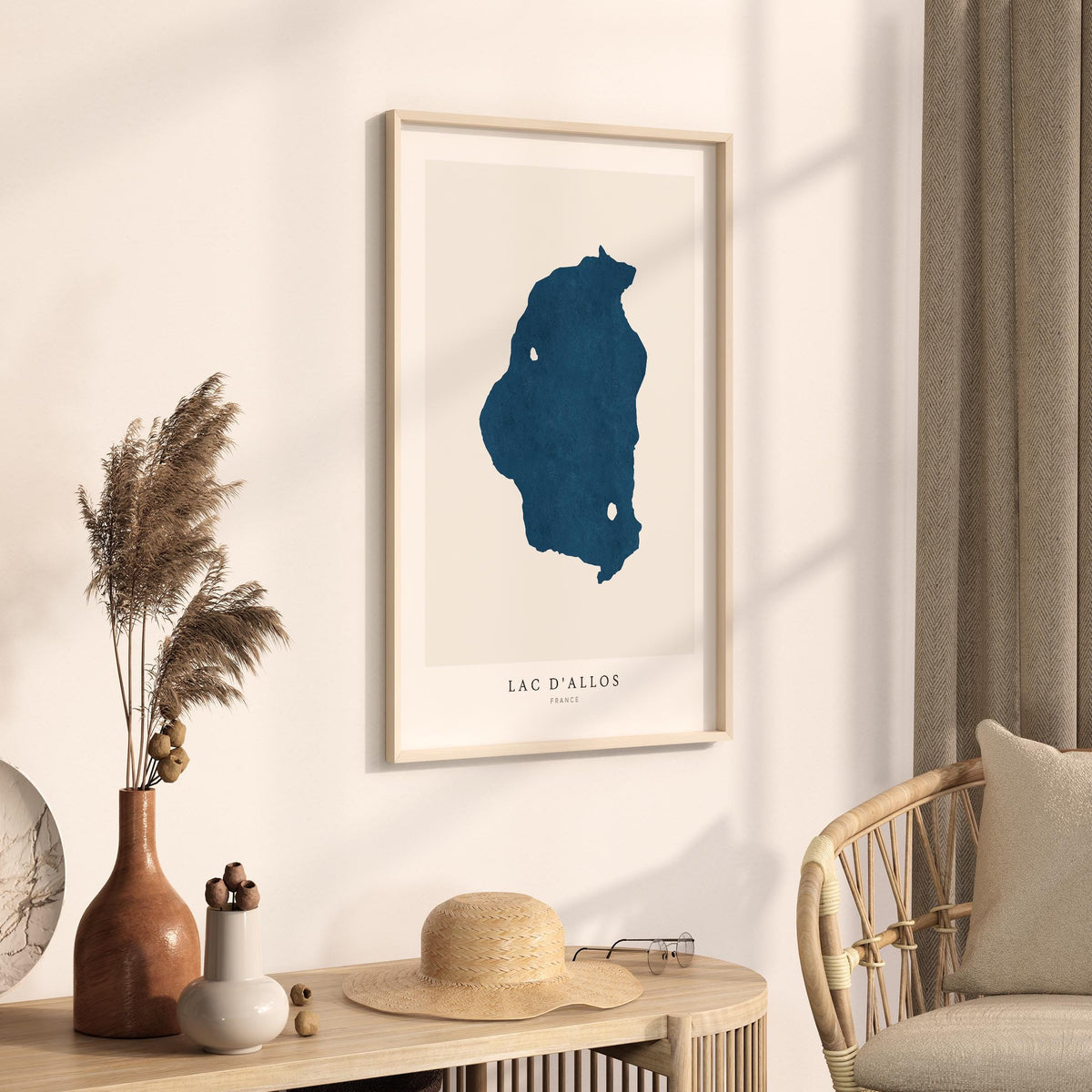 lac d'allos france map poster – minimalist lake wall art - image 3