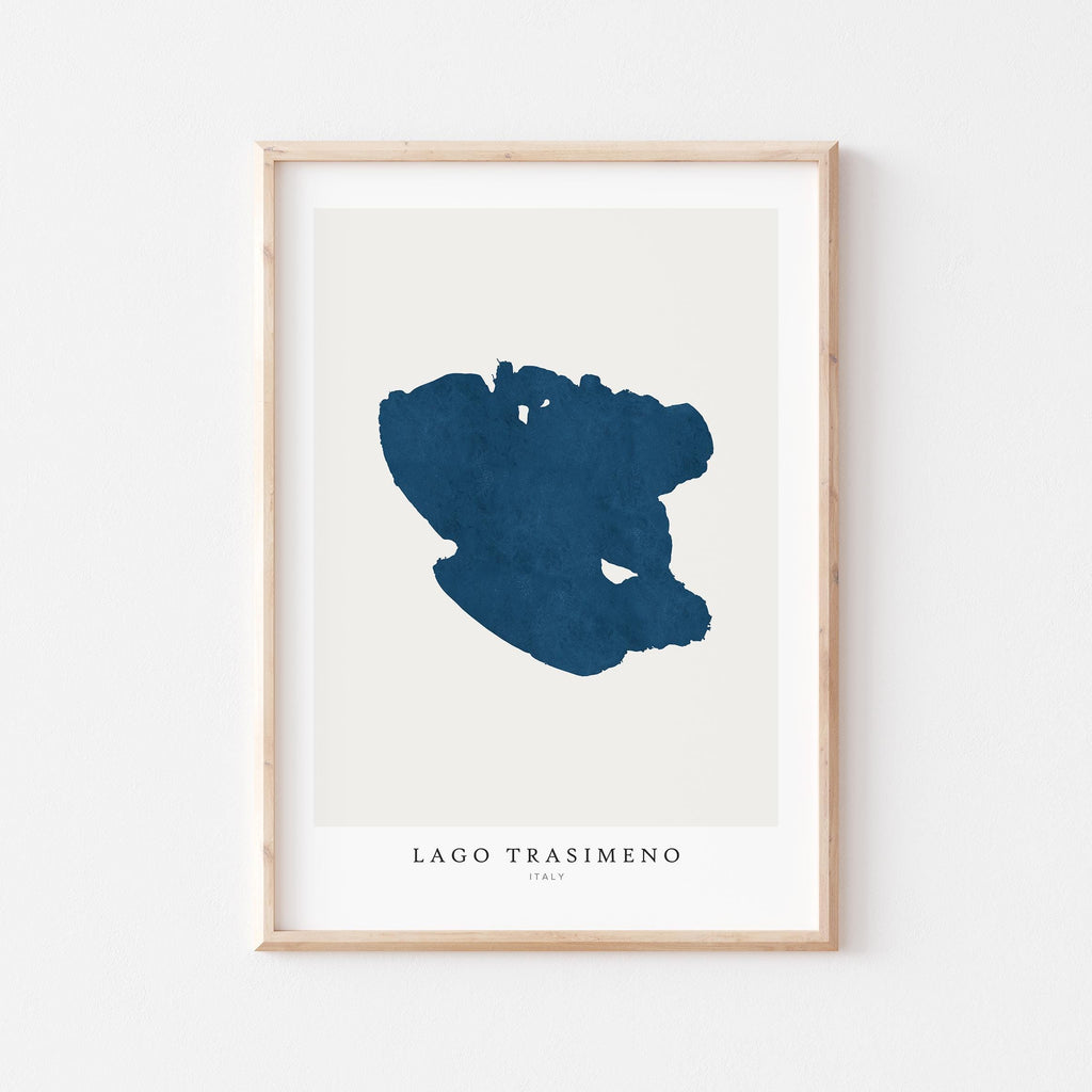 lago trasimeno italy map poster – minimalist lake wall art - image 1