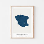 lago trasimeno italy map poster – minimalist lake wall art - image 1