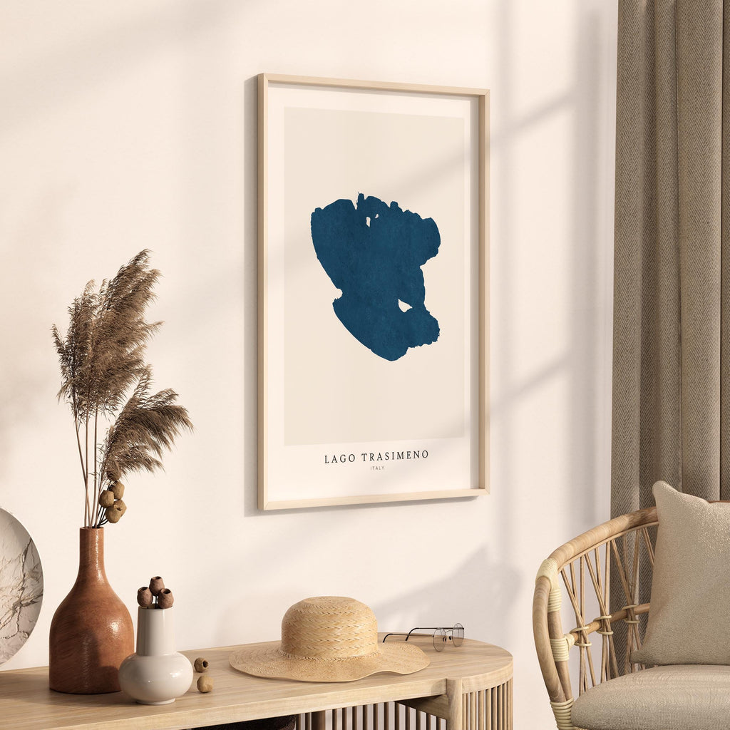 lago trasimeno italy map poster – minimalist lake wall art - image 3