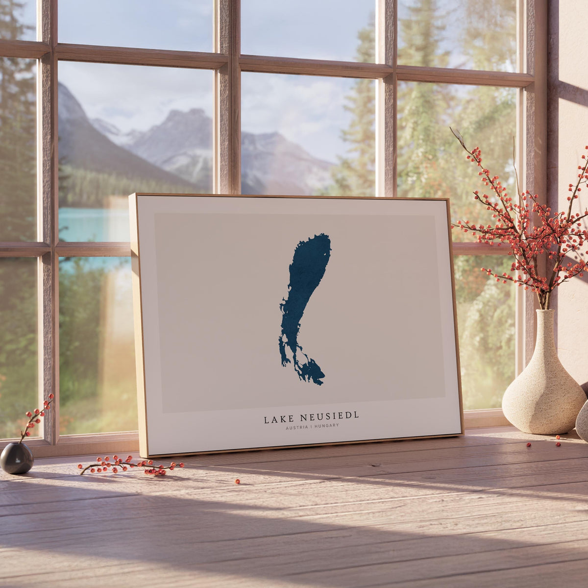 lake neusiedl austria map poster – minimalist lake wall art - image 4