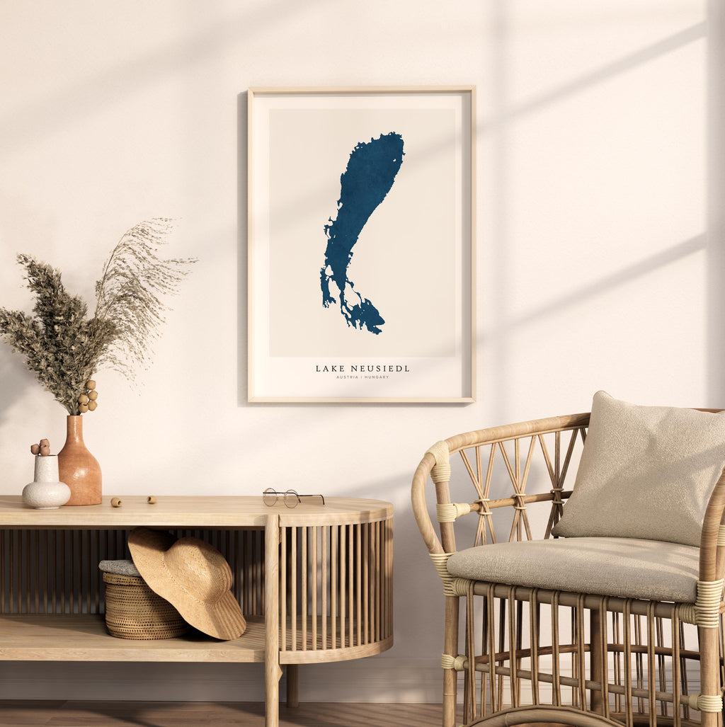lake neusiedl austria map poster – minimalist lake wall art - image 5