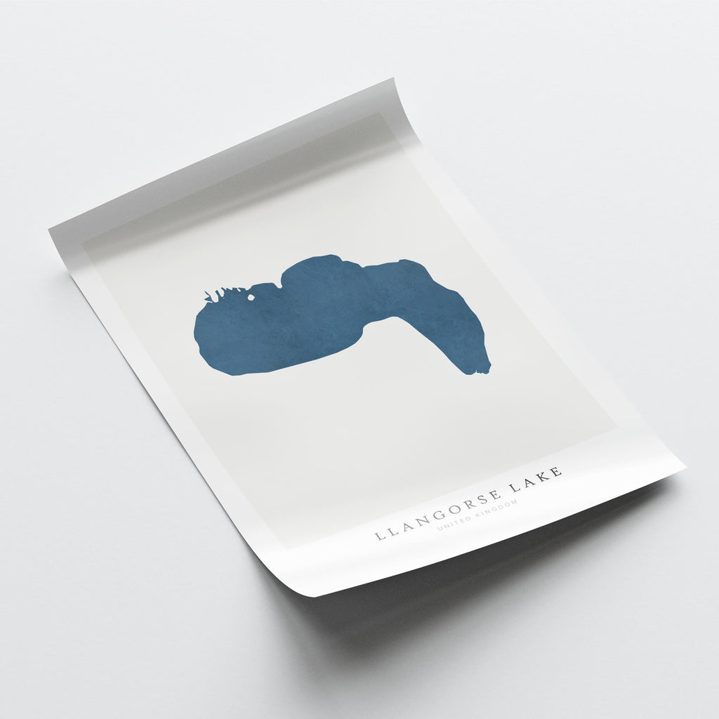 llangorse lake united kingdom map poster – minimalist lake wall art - image 6