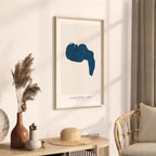 llangorse lake united kingdom map poster – minimalist lake wall art - image 3