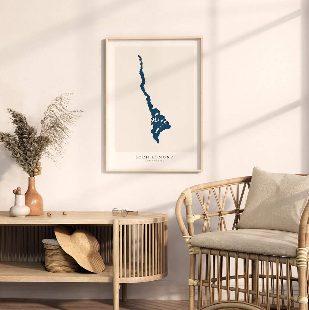 loch lomond united kingdom map poster – minimalist lake wall art - image 5