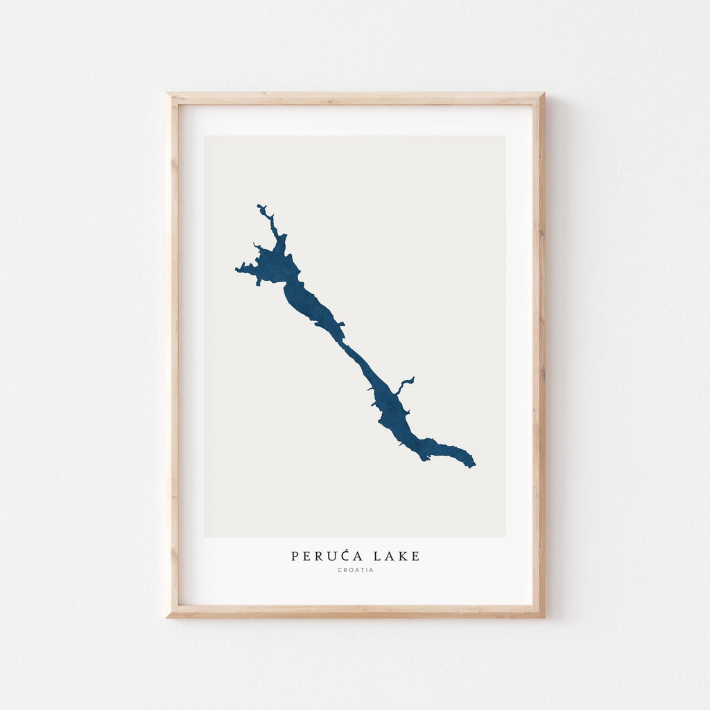 peruca lake croatia map poster – minimalist lake wall art - image 1
