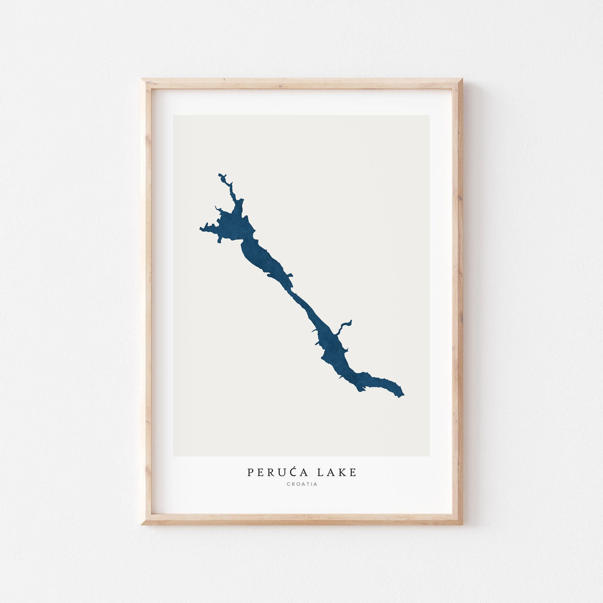 peruca lake croatia map poster – minimalist lake wall art - image 1