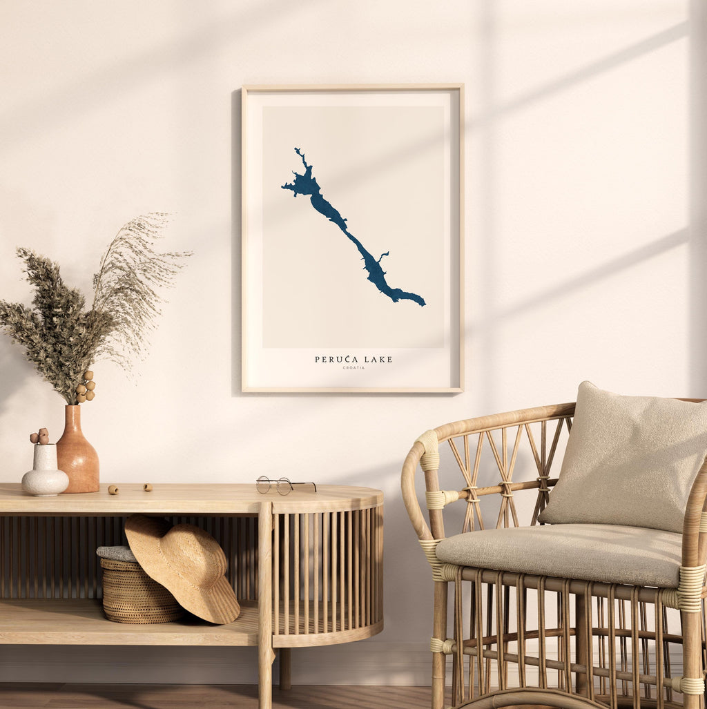 peruca lake croatia map poster – minimalist lake wall art - image 5