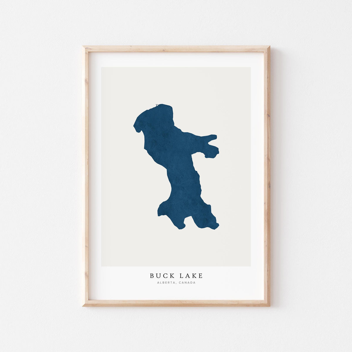 buck lake alberta map poster – minimalist lake wall art - image 1