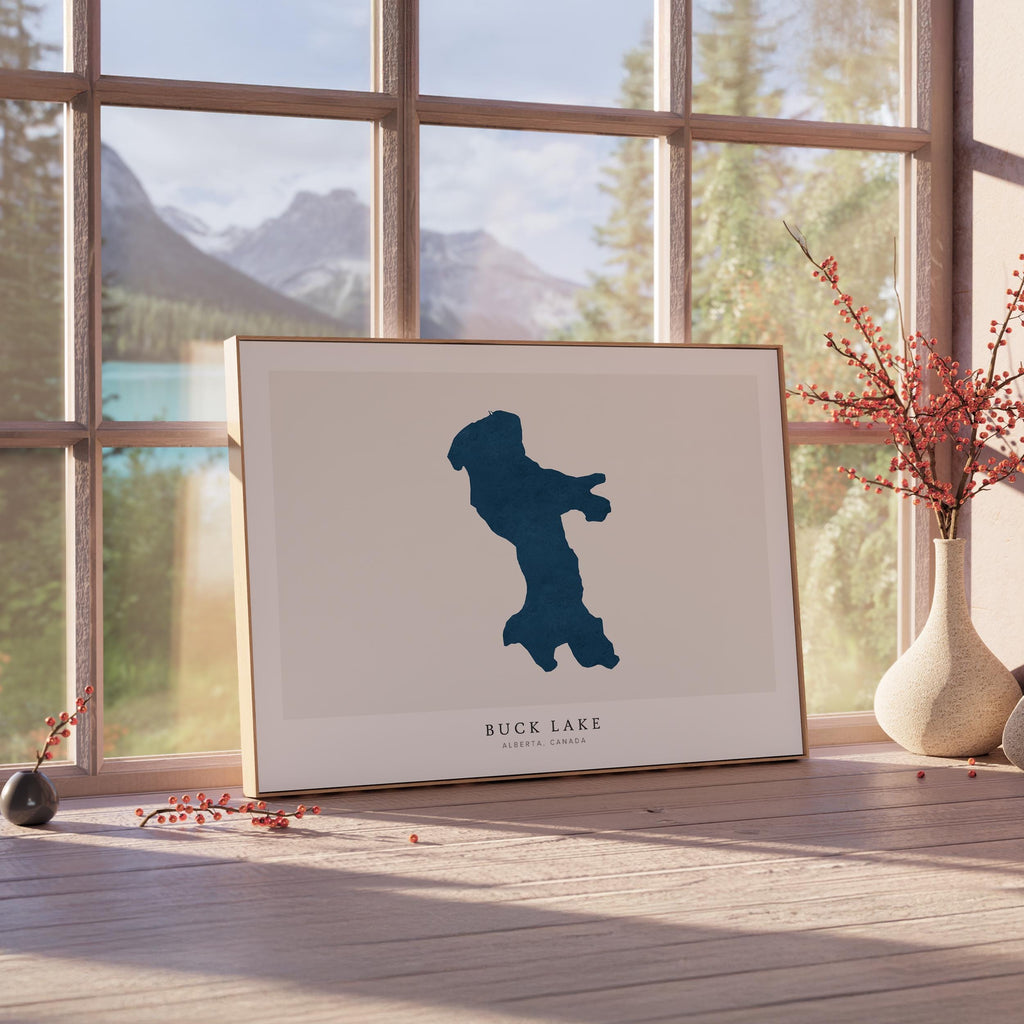 buck lake alberta map poster – minimalist lake wall art - image 4