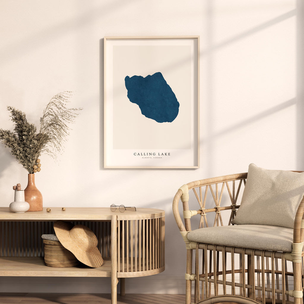 calling lake alberta map poster – minimalist lake wall art - image 5