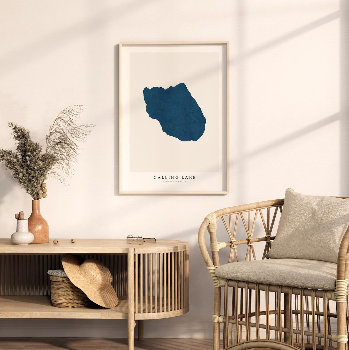calling lake alberta map poster – minimalist lake wall art - image 5