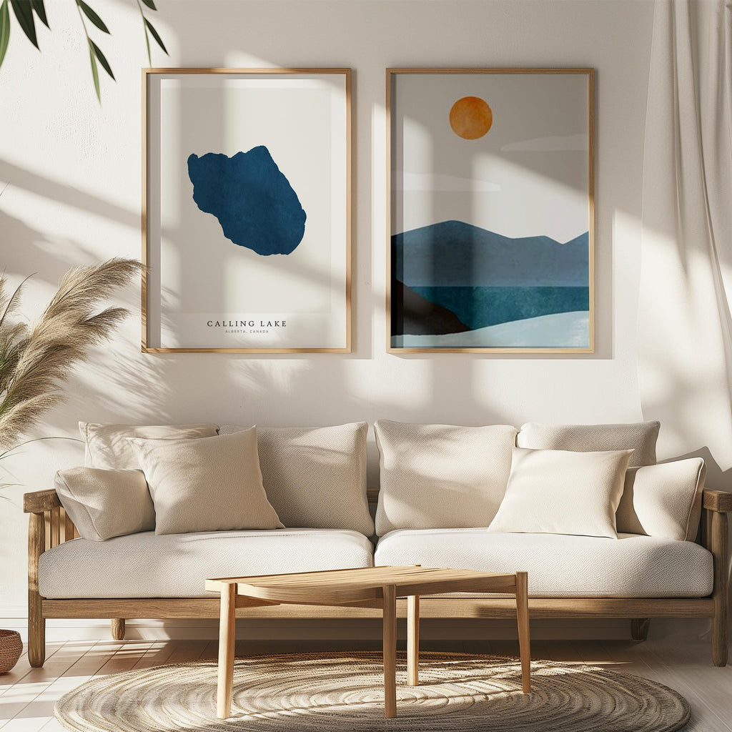 calling lake alberta map poster – minimalist lake wall art - image 7