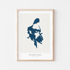 island lake alberta map poster – minimalist lake wall art - image 1