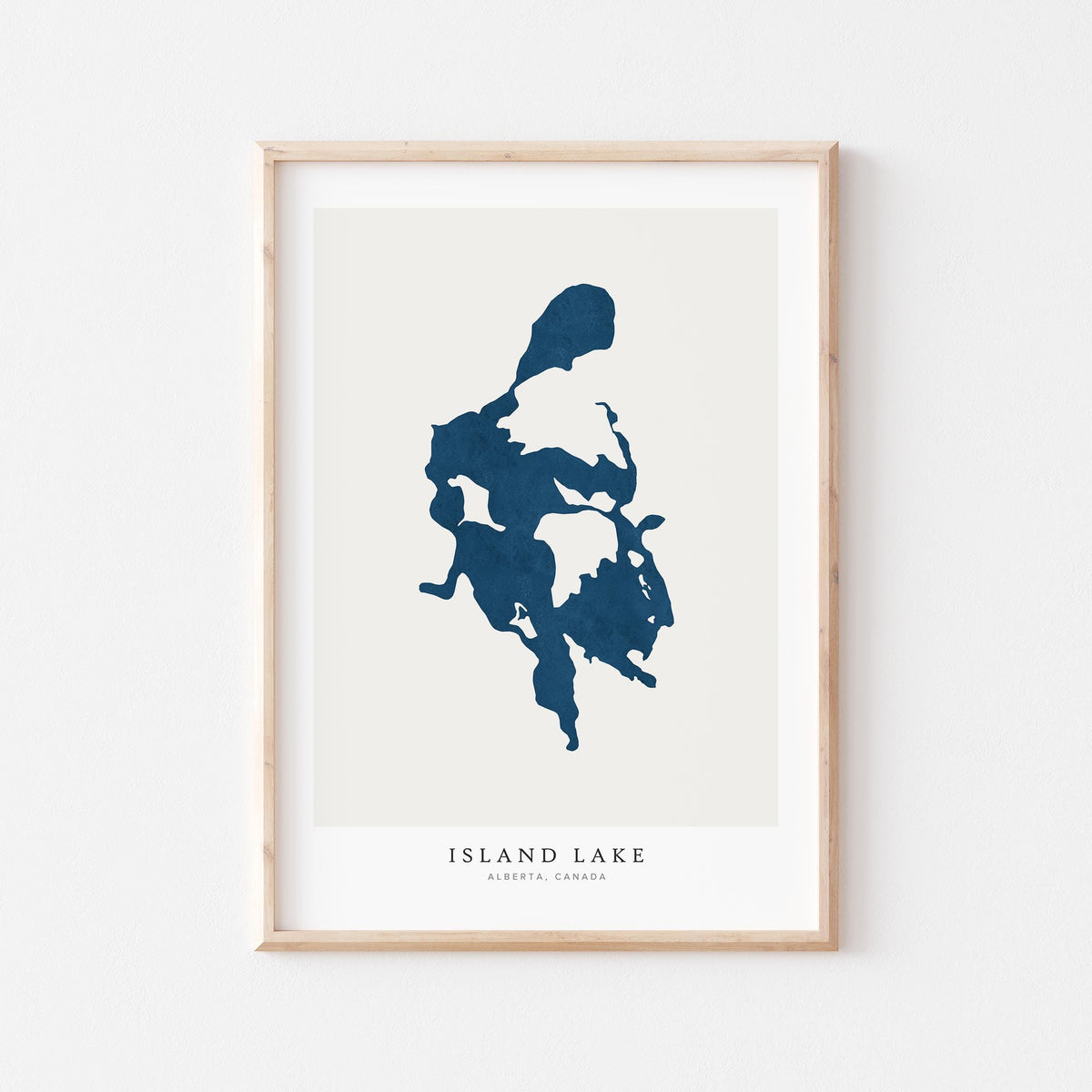 island lake alberta map poster – minimalist lake wall art - image 1